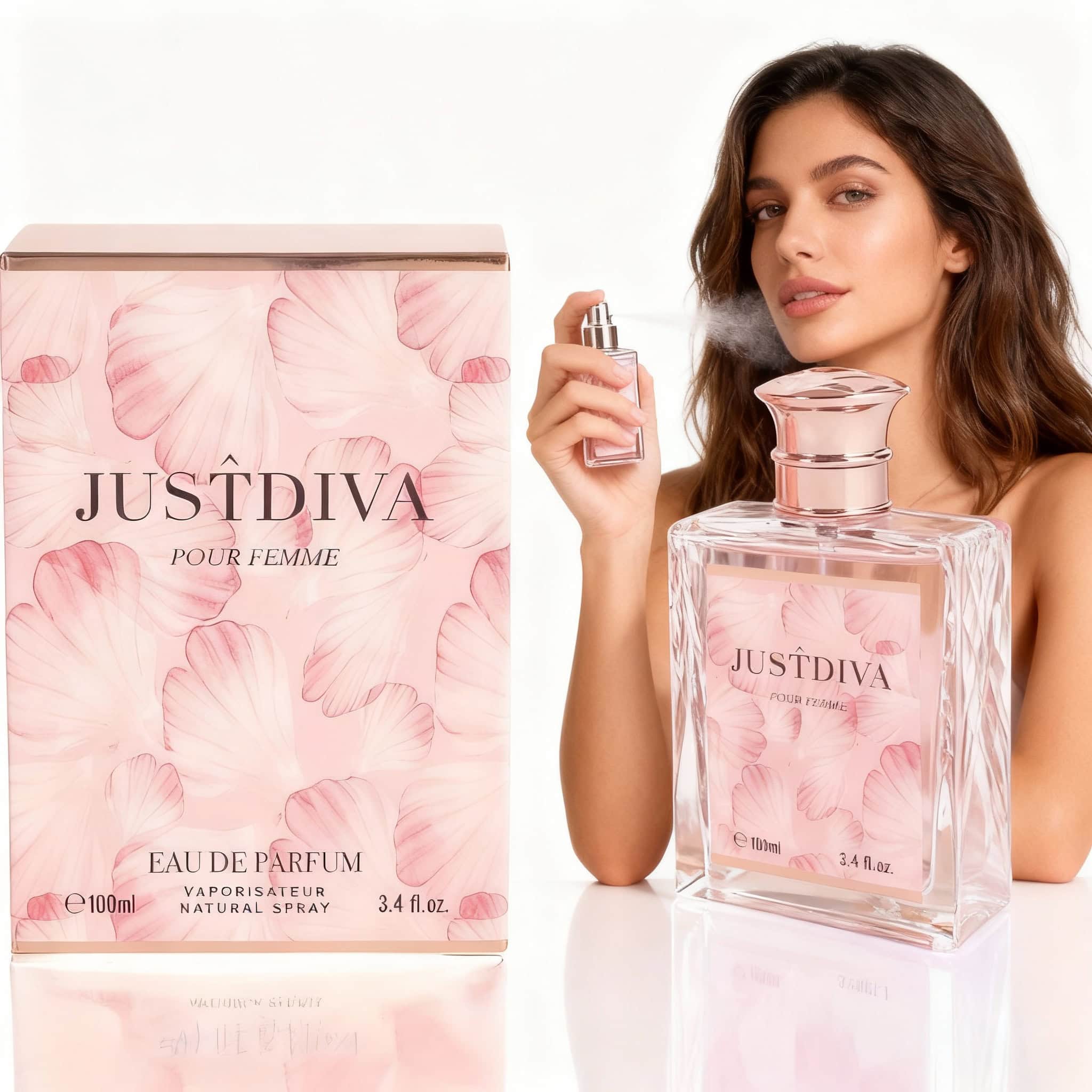 Just Diva, Parfumul Eleganței Feminine, 100 ml 2 Parfum JustDiva feminine, arome florale și fructate, pentru un parfum de senzație.