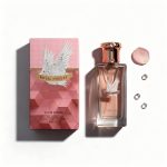 Parfum floral și elegant pentru femei, Royal Sweety Rose, ambalaj de lux în nuanțe roz.