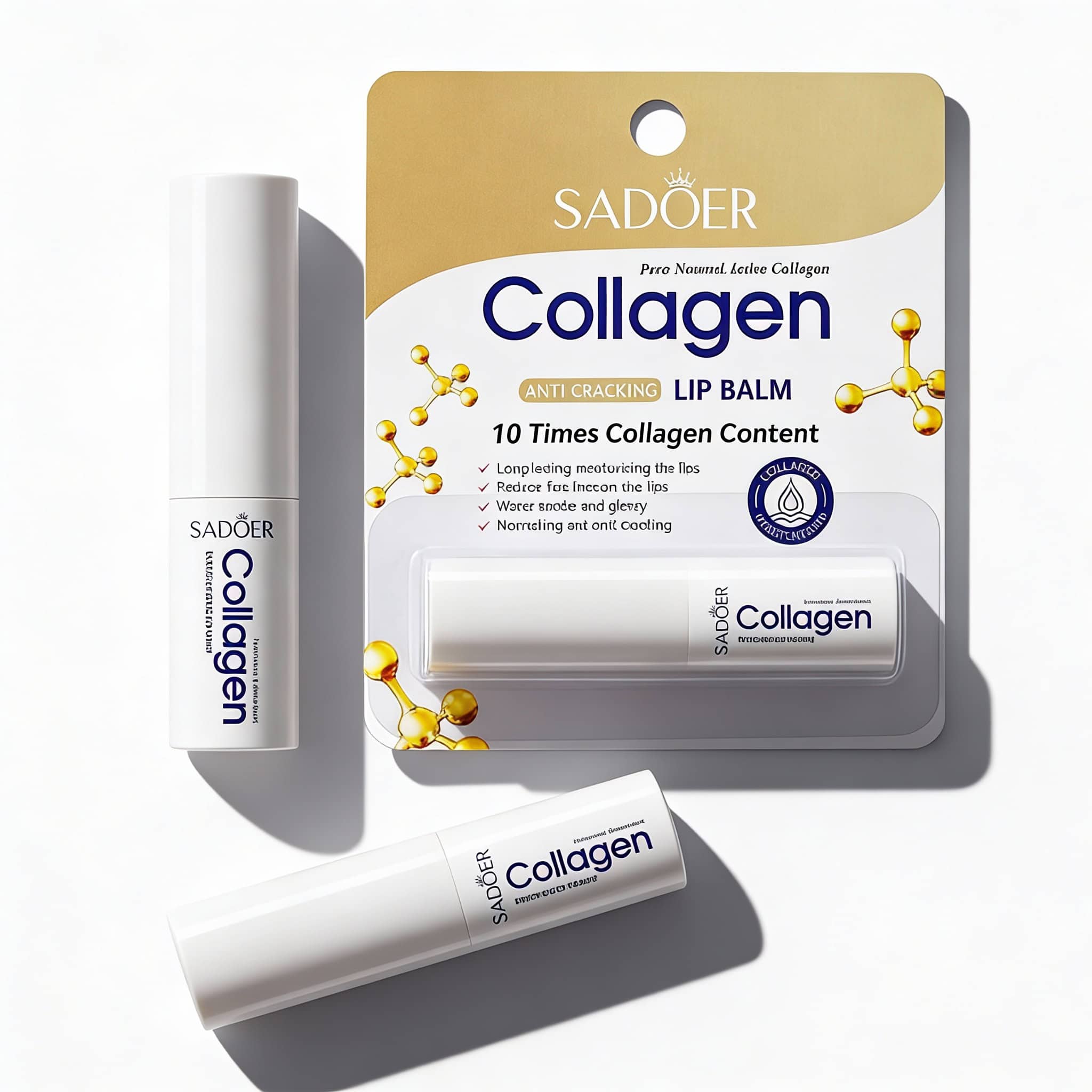 Balsam Cu Colagen Pentru Buze 1 Descriere alt text: Lip balm cu colagen pentru buze moi și fără crăpături, hidratare intensă.