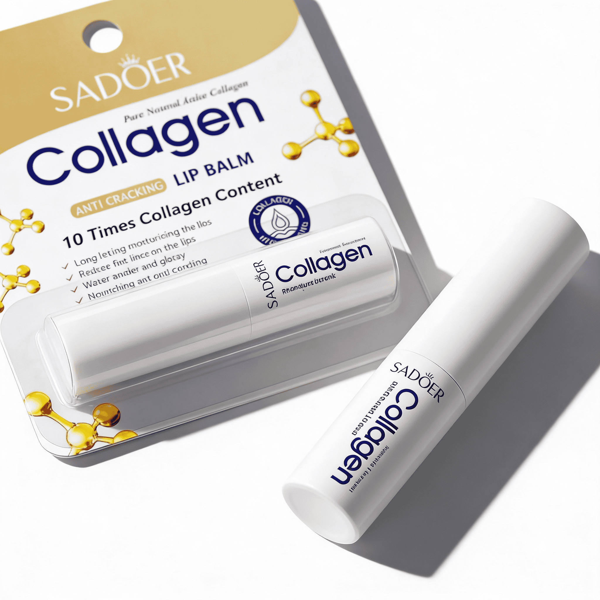 Balsam Cu Colagen Pentru Buze 4 Alternativ text: Balsam de buze cu colagen, hidratare și anti-crackare pentru buze fine și catifelate.