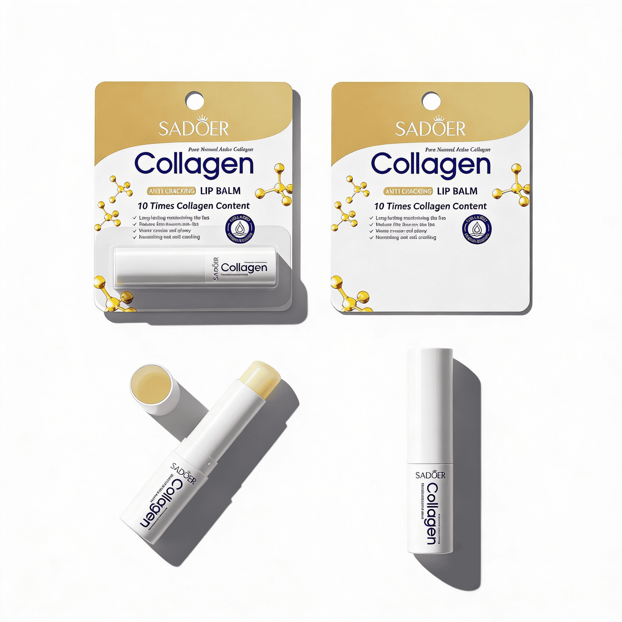 Balsam Cu Colagen Pentru Buze 3 Balsam buze cu colagen, hidratare și elasticitate, ideal pentru un aspect tineresc.