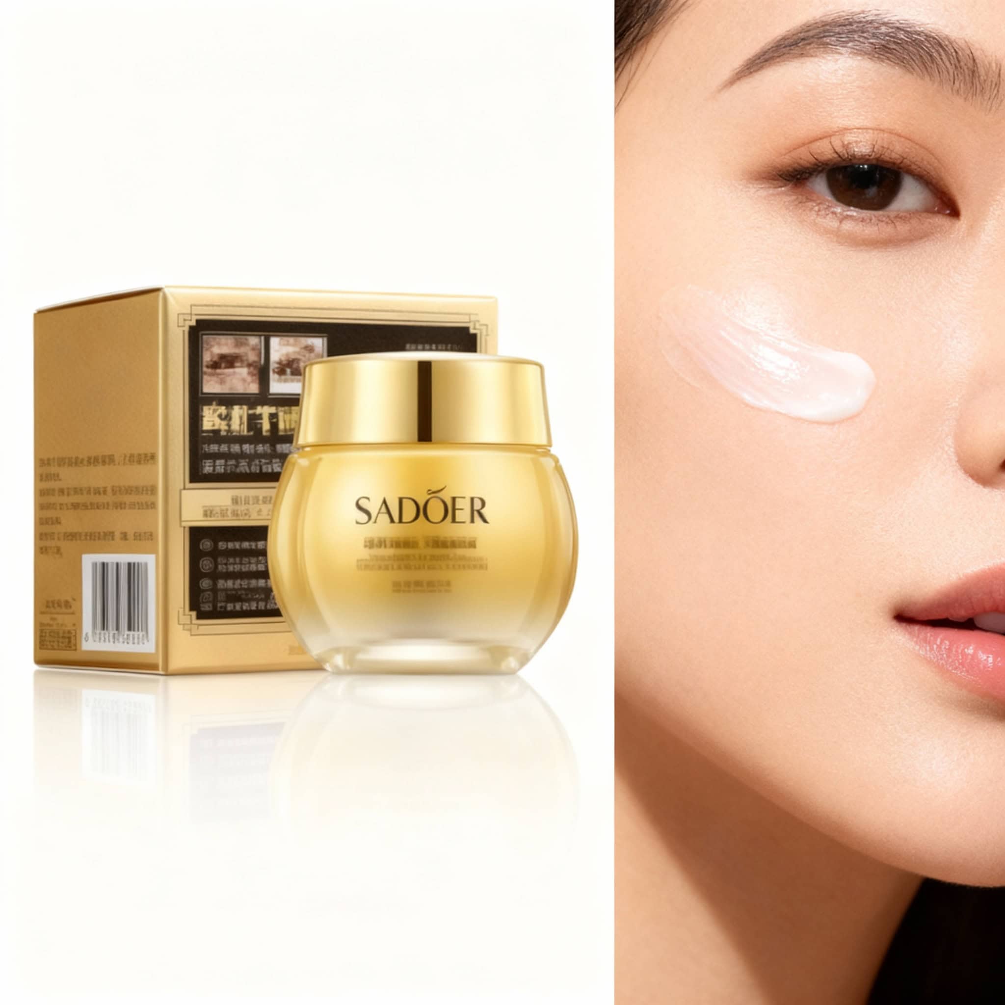 Cremă Facială SADOER, Hidratare Avansată & Strălucire, 35 g 3 Text alt: Cremă cosmetică Sadoer pentru îngrijirea pielii și reducerea semnelor de bătrânețe.
