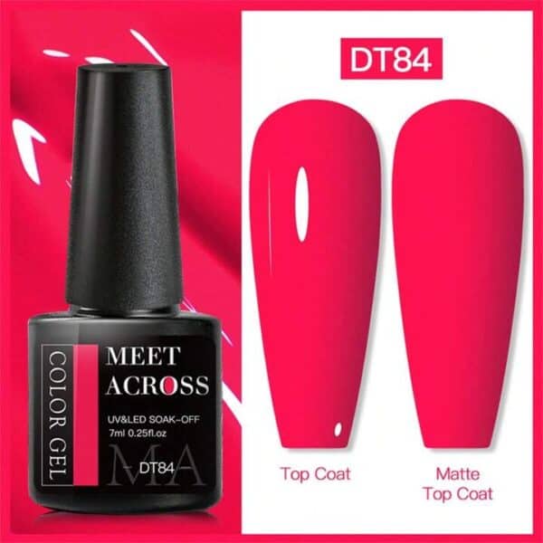 Set 3 Lacuri de Unghii cu Gel UV/LED 3 Gel de unghii UV/LED, culoare roșie intensă, durabilitate perfectă, pentru unghii elegante.