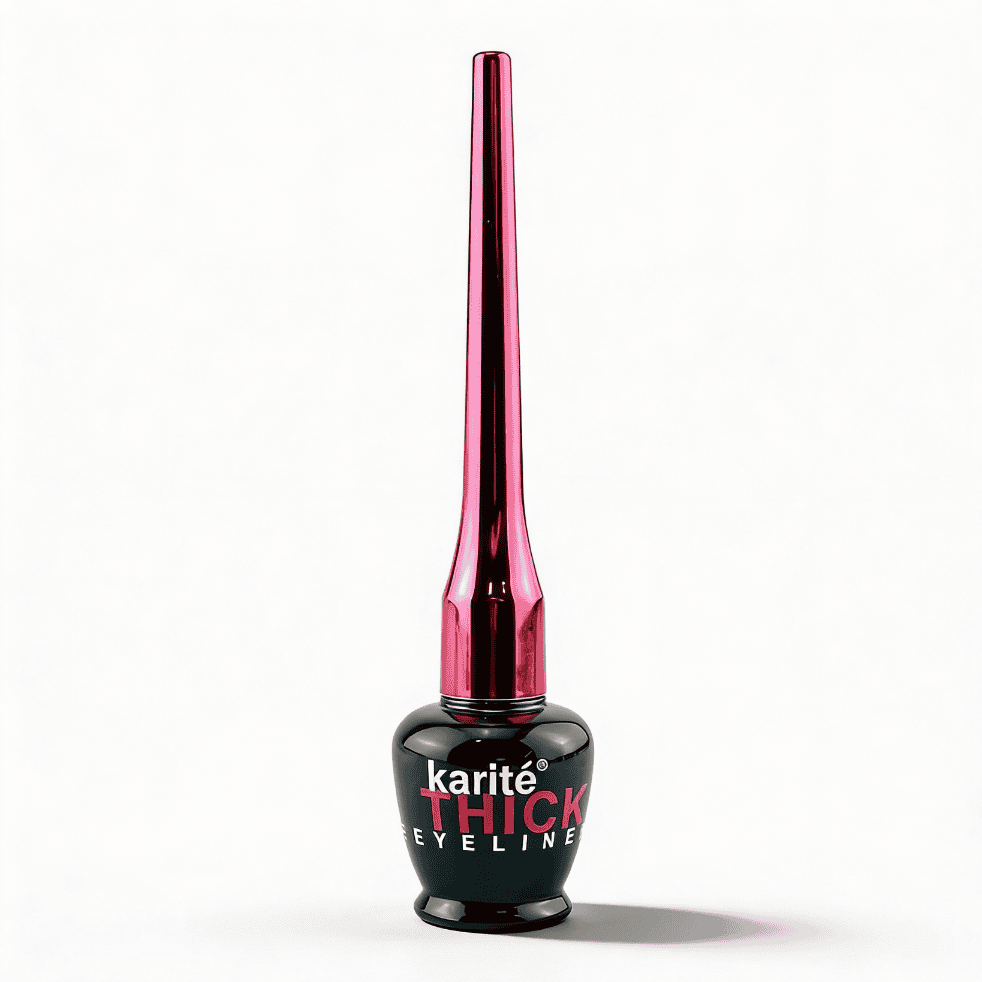 Karite Waterproof Liquid Eyeliner 4 Contur de ochi roz intens cu textură cremoasă. Perfect pentru un look dramatic și de durată.