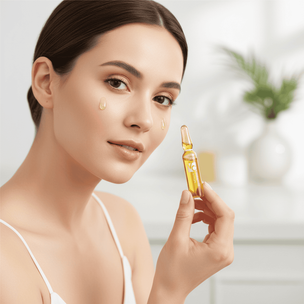 Tratament Intens cu Vitamina C, set 7 Fiole 3 Serum de hidratare cu acid hialuronic.
