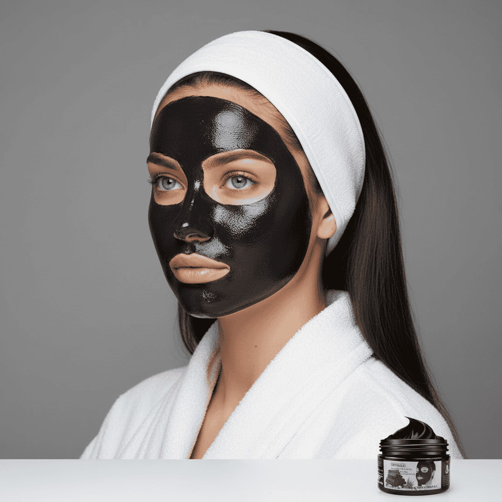 Masca De Fata Cu Carbune Si Aloe Vera, 300 g 2 Tablă facială cu masca de cărbune negru.