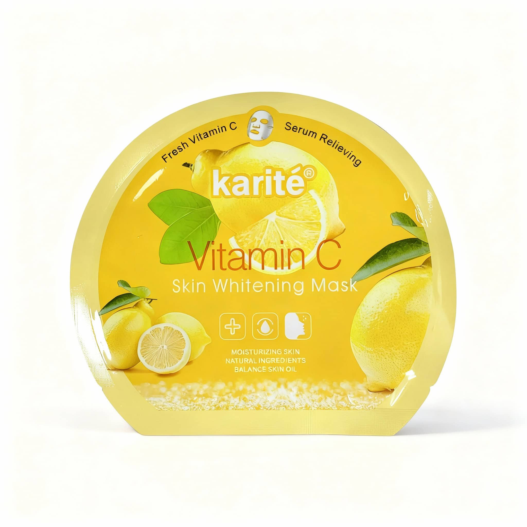 Masca Iluminatoare cu Vitamina C, Ten Uniform și Radiant 1 Masca de față cu vitamina C, hidratare și albire a pielii, ideală pentru ten strălucitor și uniform.