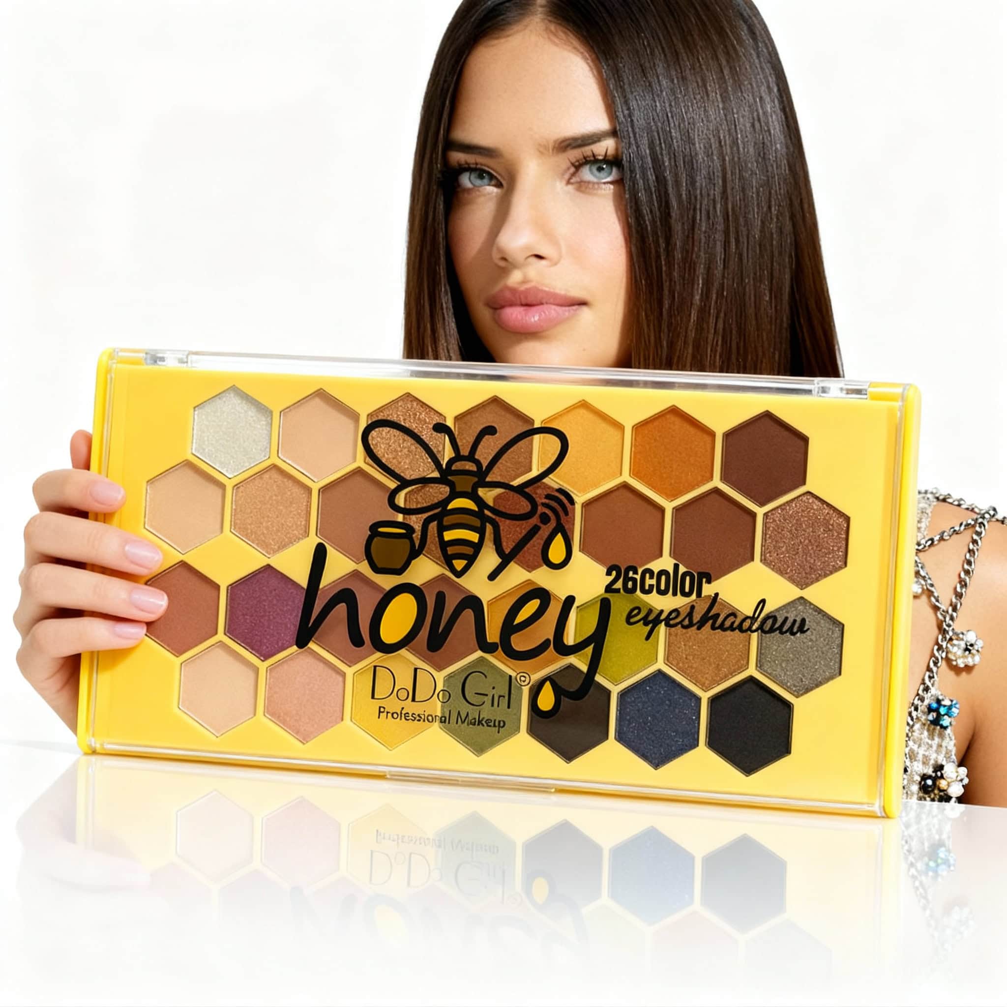 Paleta Pleoape Honey, 26 nuante 3 Paletă de 26 de culori pentru ochi, calitate profesională, nuanțe variate, ideală pentru machiaje creative și everyday.