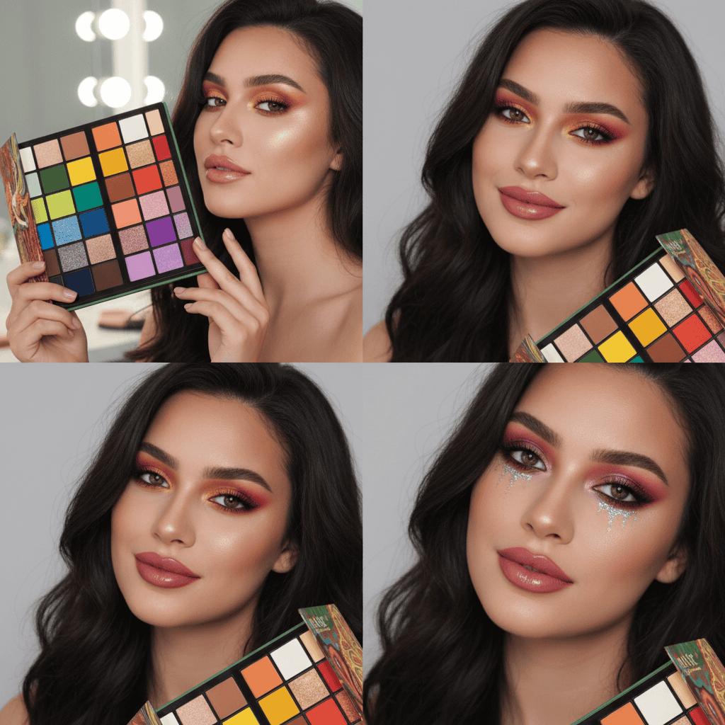 Paleta De Machiaj Cu 36 De Farduri 2 Paletă de farduri colorate profesionale pentru machiaj ochi și față, ideal pentru look-uri creative și de teatre.