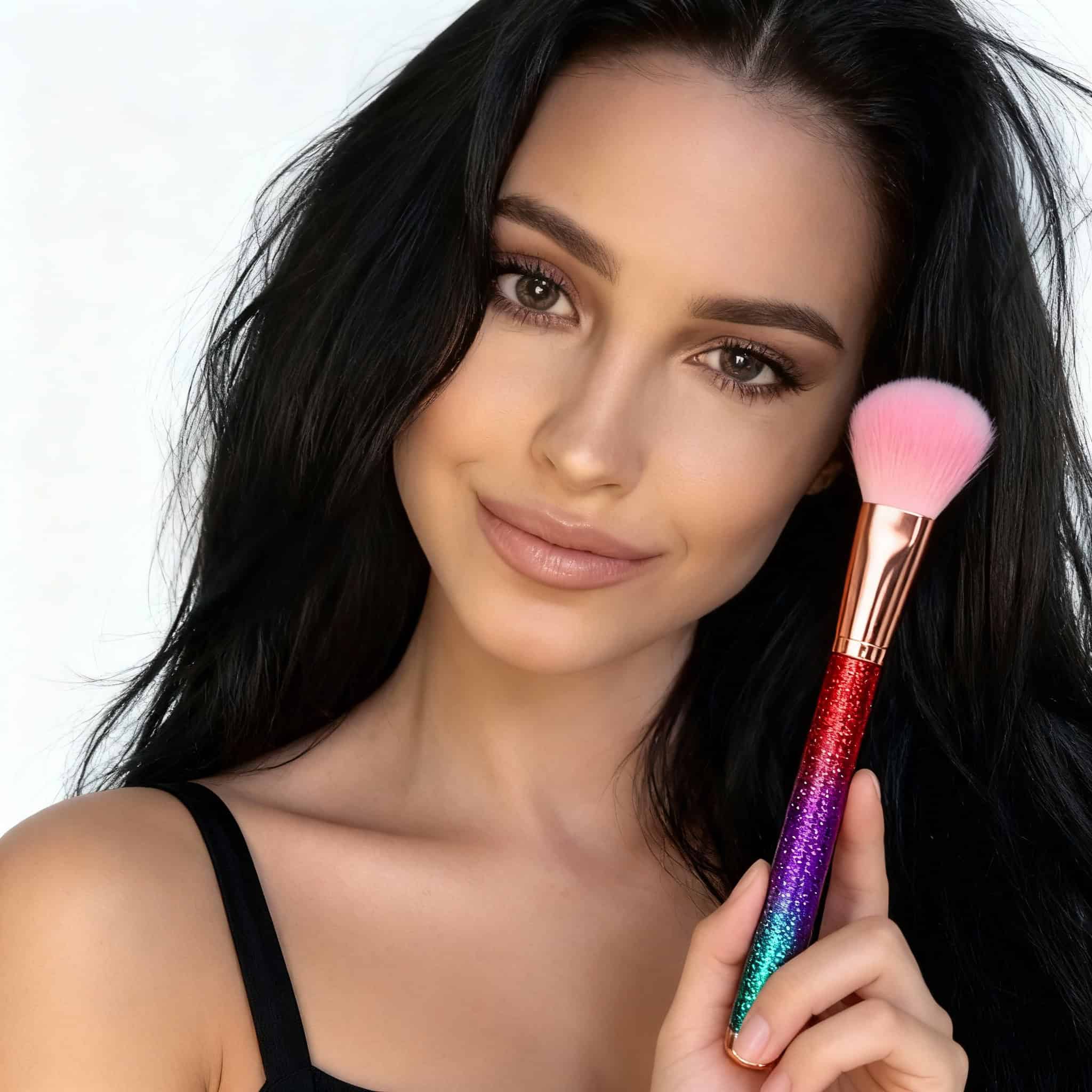 Pensulă profesională pentru machiaj, Rose Cosmetics 3 Perie de machiaj roz.