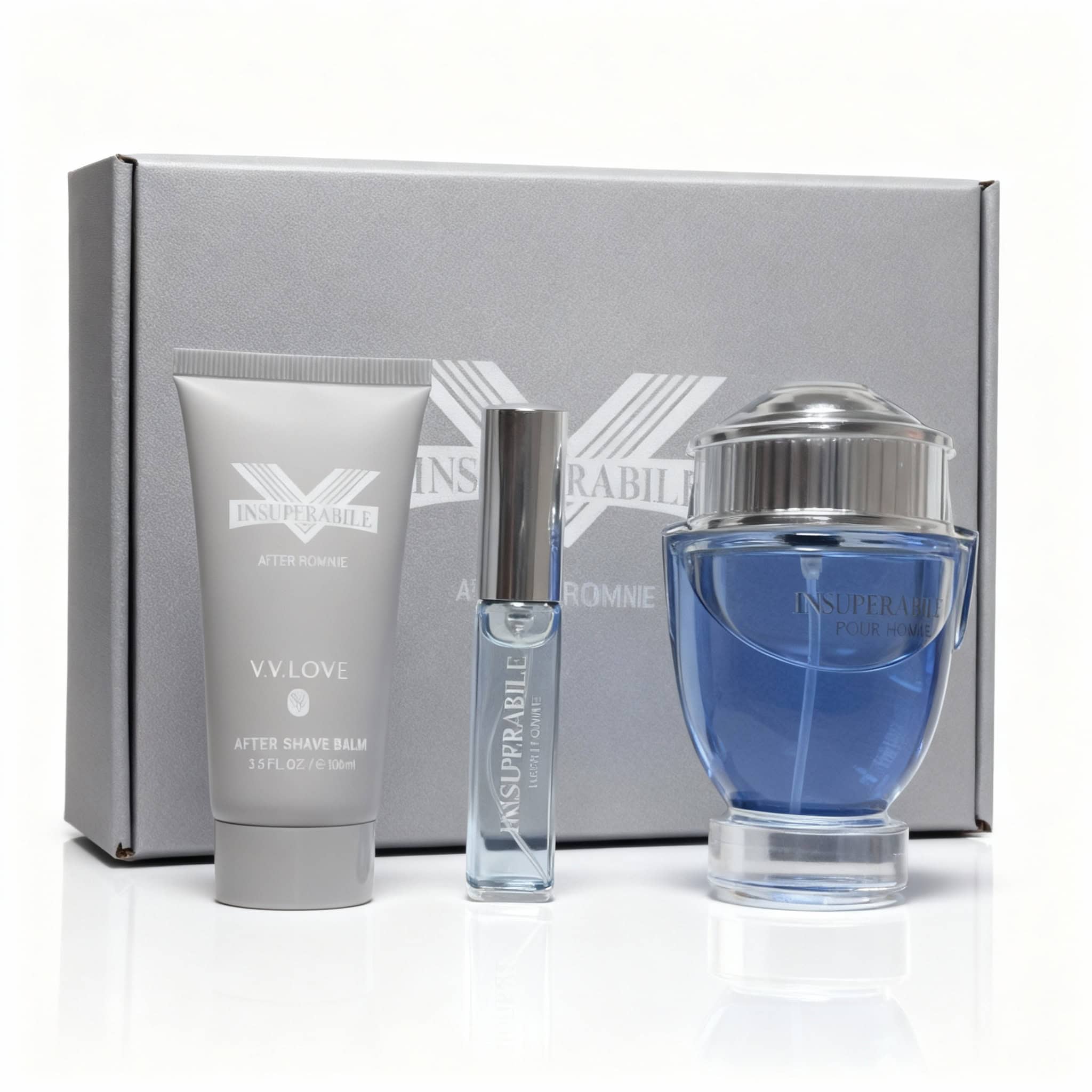 Set Elegance V.V.LOVE, Parfum și Aftershave 1 Produs de parfum și cosmetice pentru bărbați, cu arome masculine și formule de înaltă calitate pentru îngrijire personală.