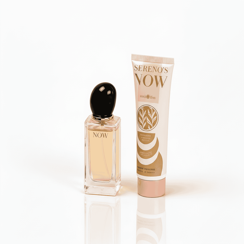 Set Sereno's NOW Cosmetic Pentru Femei 1 Parfum și cremă de corp luxoase pentru îngrijire personală.