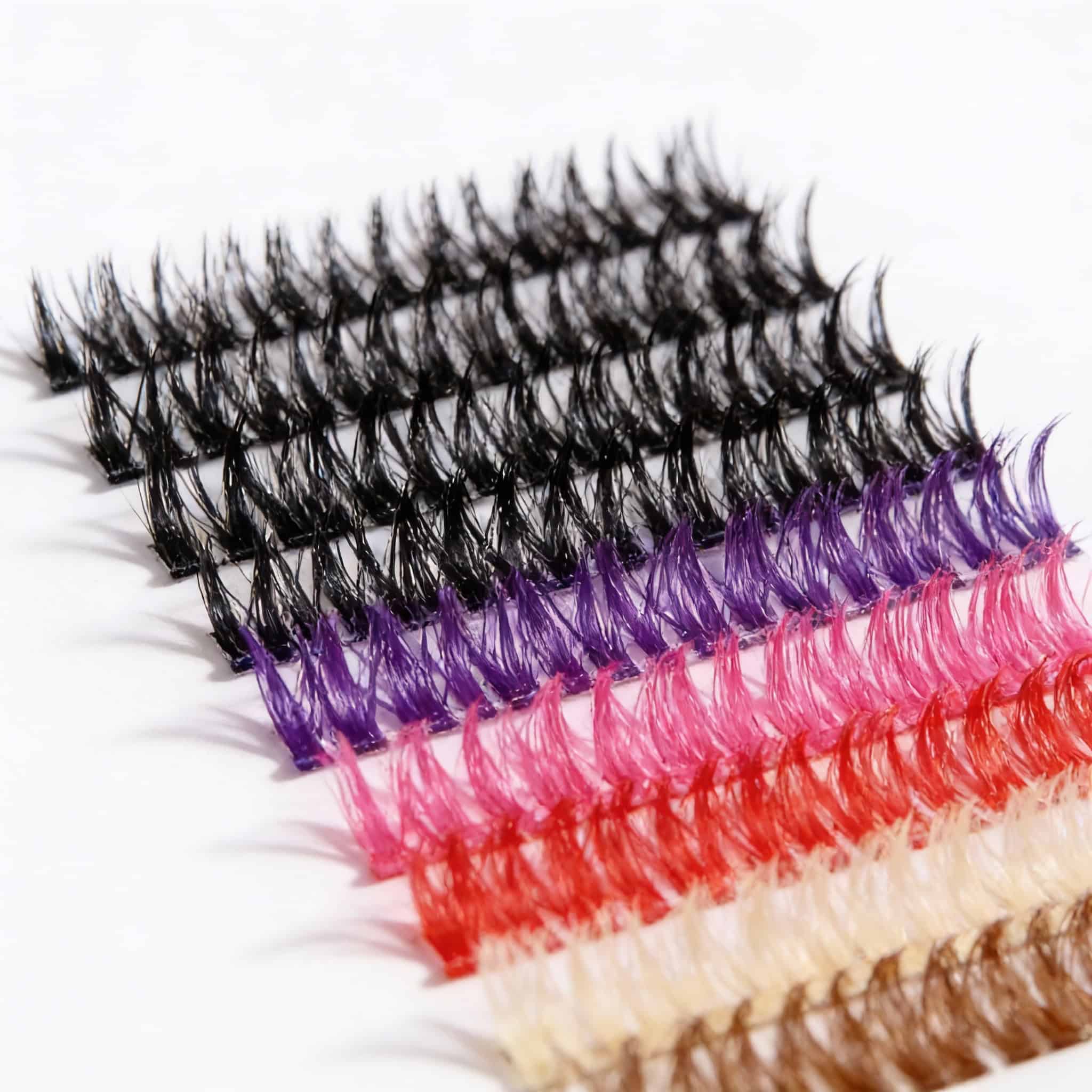 Set Complet Gene False Multicolore, 240 Bucati 2 Extensii si gene false colorate în alb, negru, violet, roz, portocaliu - opționale, pentru un look diferit.