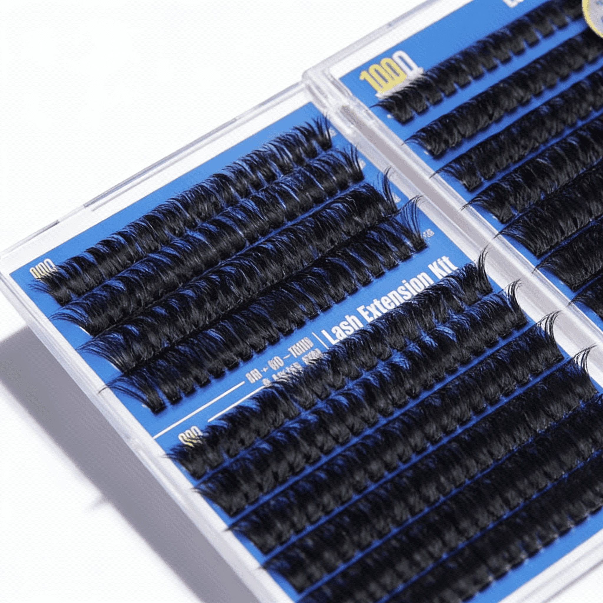 Gene smocuri dense Lash Extension 60D & 100D 4 Gene false extensie - kit complet pentru extensii de gene în culoare neagră.