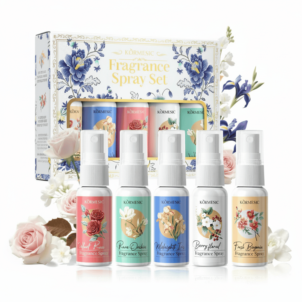 Set de parfum floral romantic cu spray de corp 3 2. Set de spray-uri parfumate pentru corp, oboseală florală, fresh și fructată.