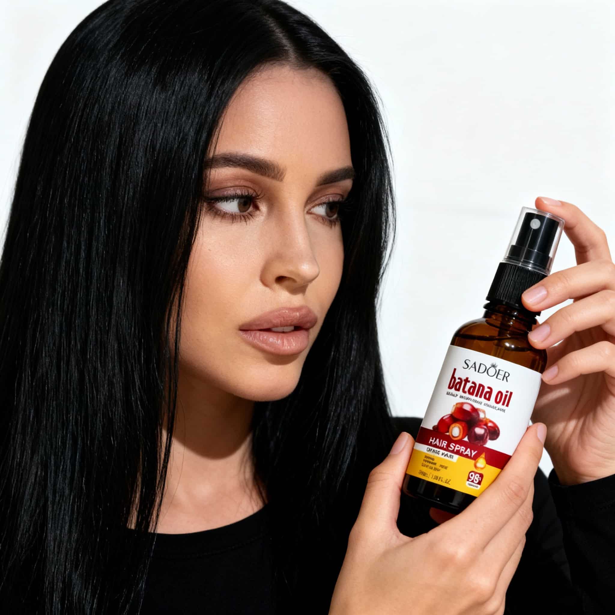 Spray cu Ulei de Batana, Hidratare Naturală Pentru Păr Strălucitor 3 Spray pentru păr cu ulei de batana, hidratare intensivă, soluție pentru păr frumos și sănătos.