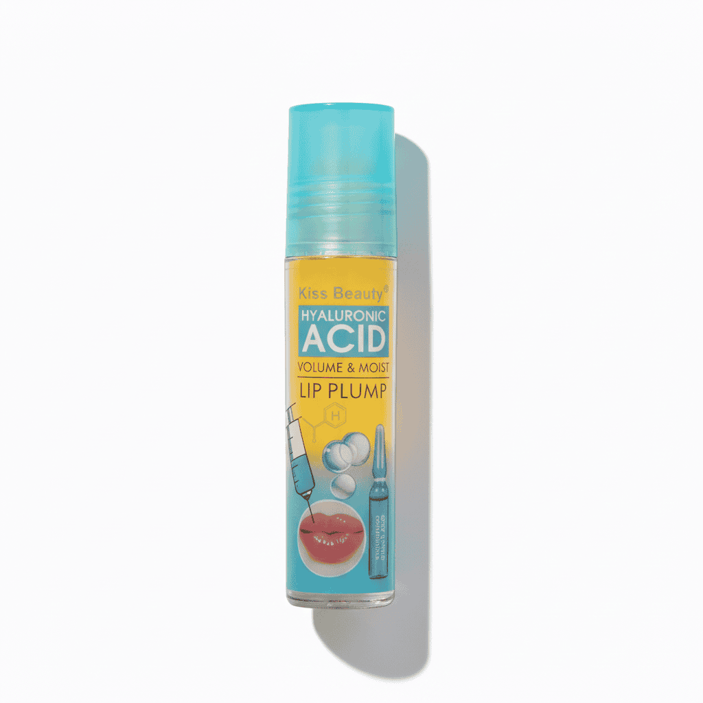 Booster de Volum pentru Buze, marca kiss beauty 2 Serum pentru buze cu acid hyaluronic, hidratare și volum, recomandat pentru buze moi și seducătoare.