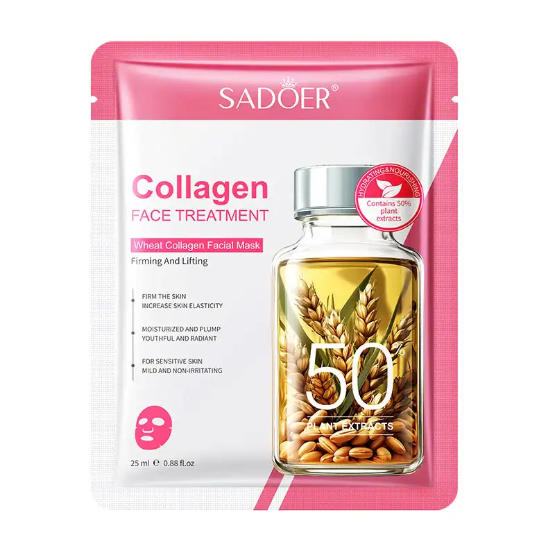 Masca Fata Sadoer cu Collagen 4 Ser de față cu colagen și extract de grâu pentru ten ferm și elastic.