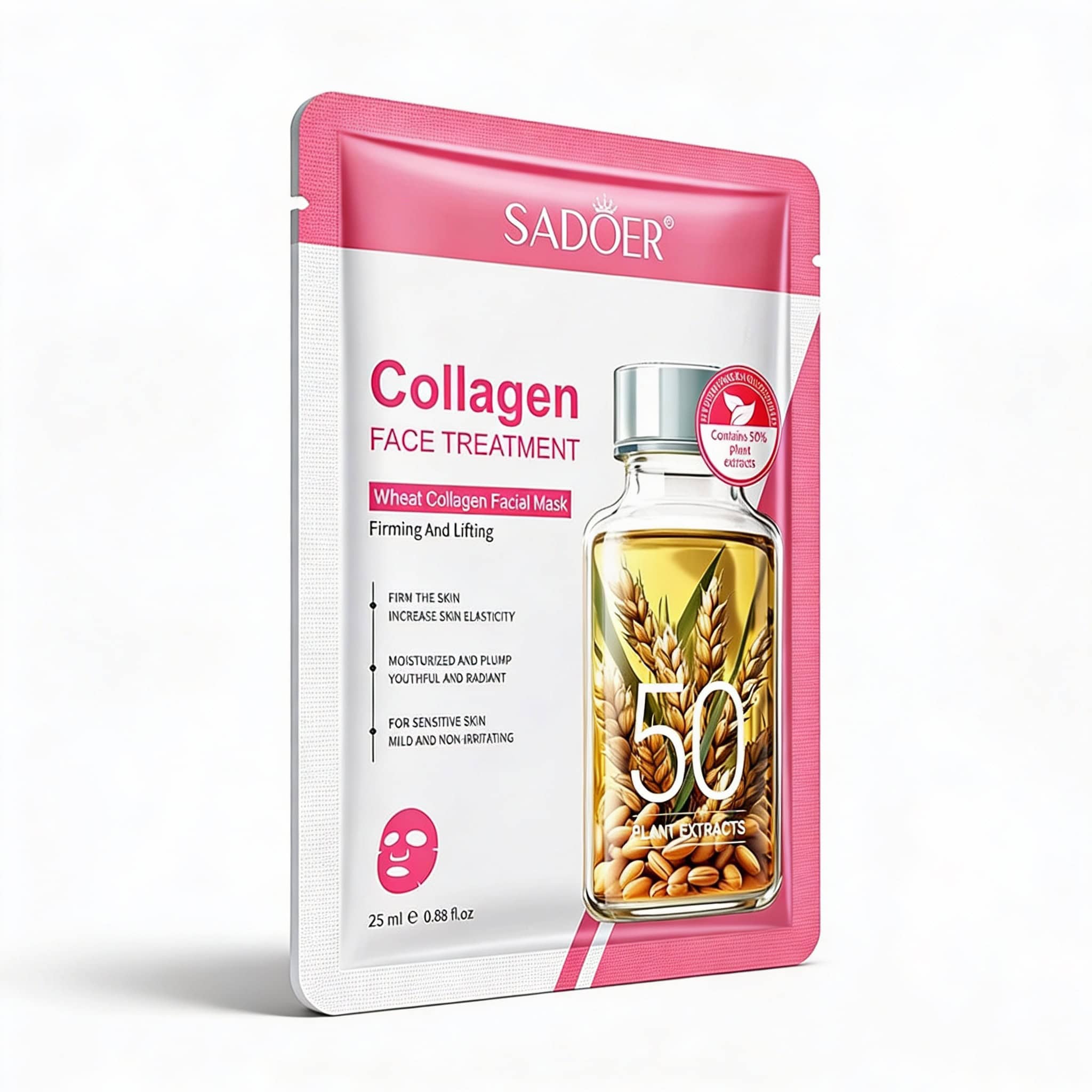 Masca Fata Sadoer cu Collagen 1 Tratament facial cu colagen și extract de grâu, pentru fermitate și elasticitate.