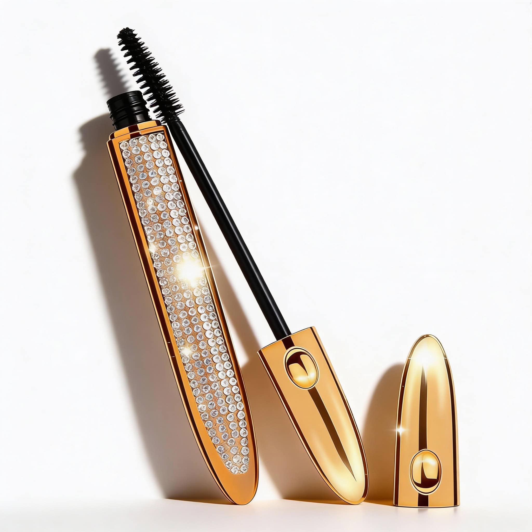 Eyeliner ABZ, Negru Pentru Definire Perfecta 4 Mascara cu cristale, produs cosmetic de lux pentru gene și machiaj ochi, design elegant și glamour.