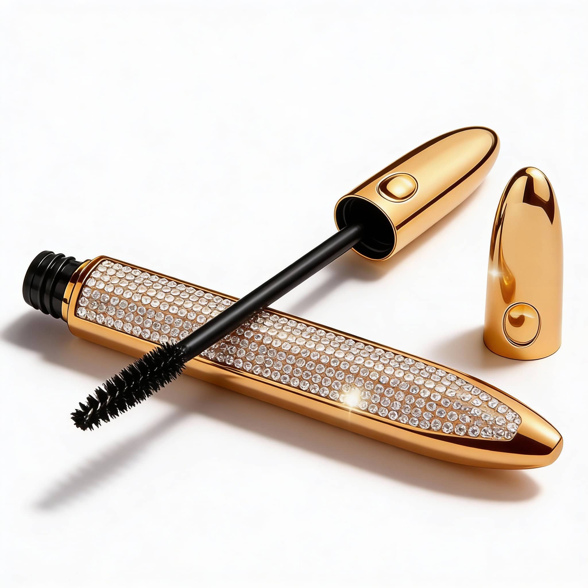 Eyeliner ABZ, Negru Pentru Definire Perfecta 3 Periuță pentru gene cu design luxury și cristale Swarovski.