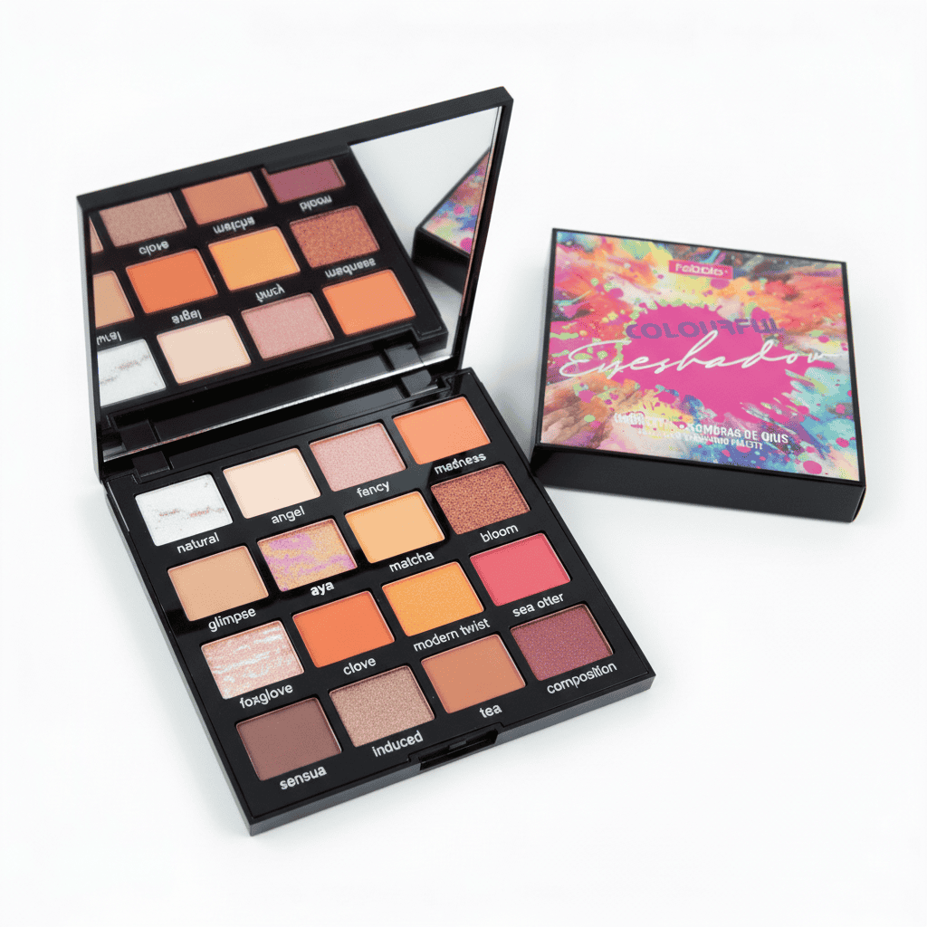 Paleta Colourful De Farduri, Febble 3 Paletă de farduri de ochi în culori vibrante și variate pentru un machiaj profesionist.