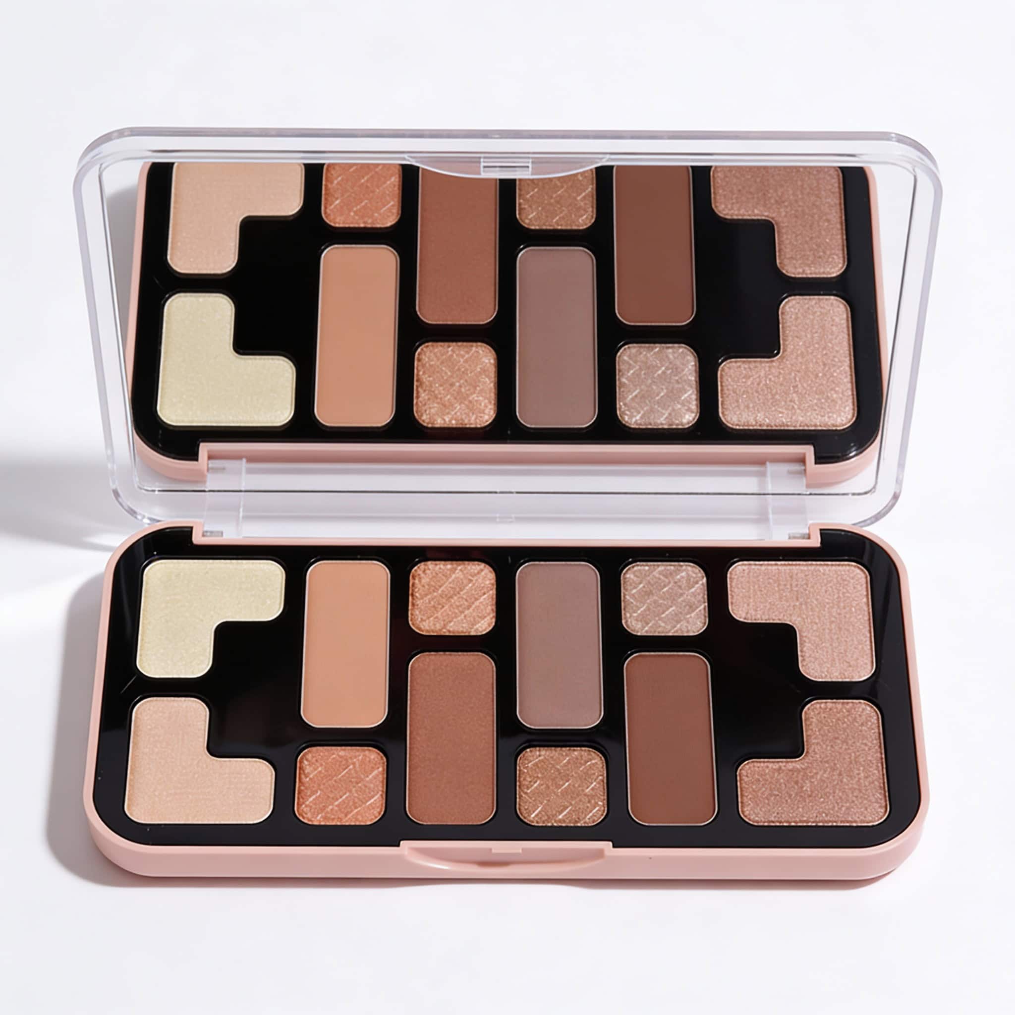 Paleta Iluminatoare Machiaj, USHAS 3 Paletă de farduri variate pentru machiaj ochi, culori nude, bej și maro, ideală pentru look-uri elegante.