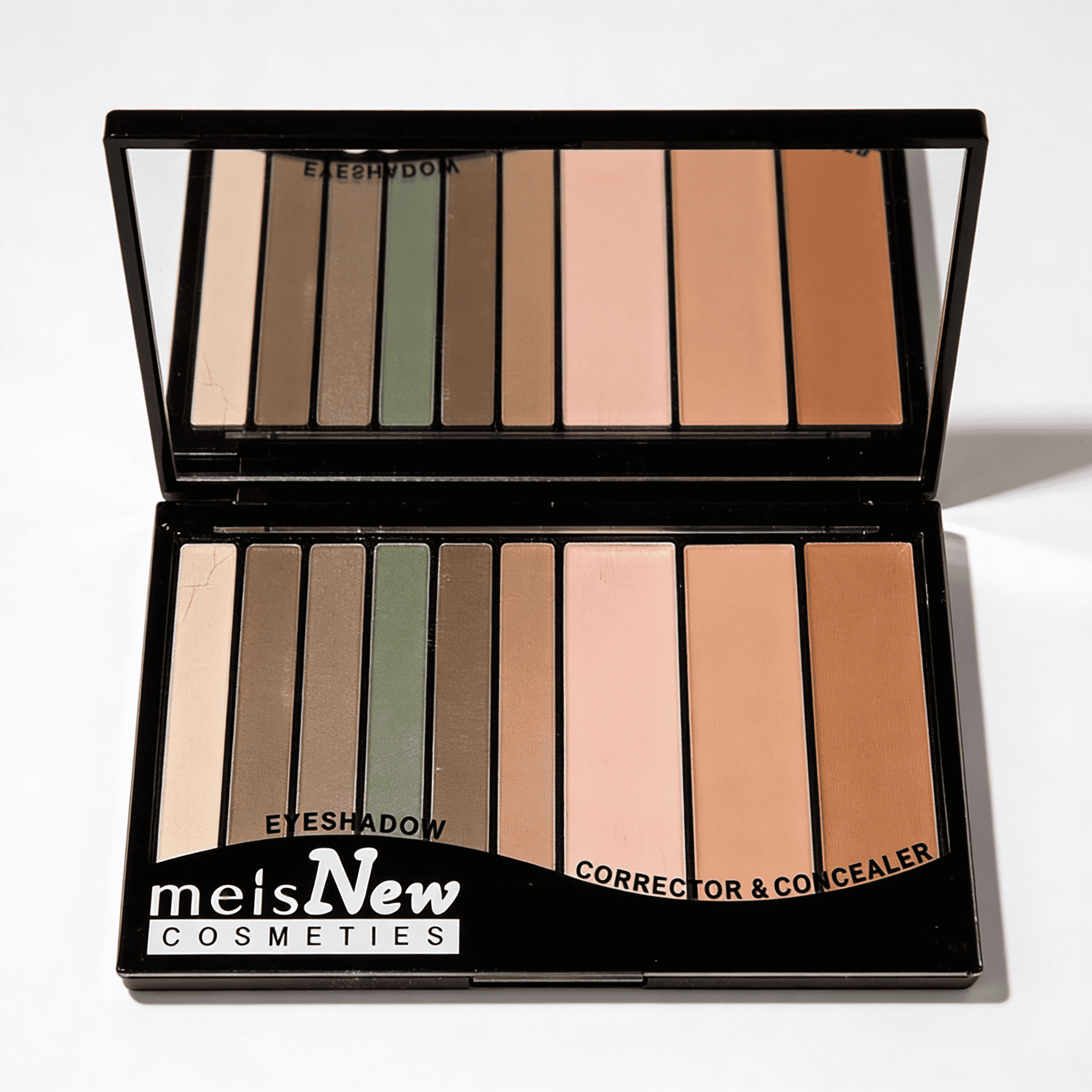 Paleta Machiaj Meis New, Nuanta 02 3 Paletă de machiaj cu farduri de ochi și corector, pentru un look natural și elegant.