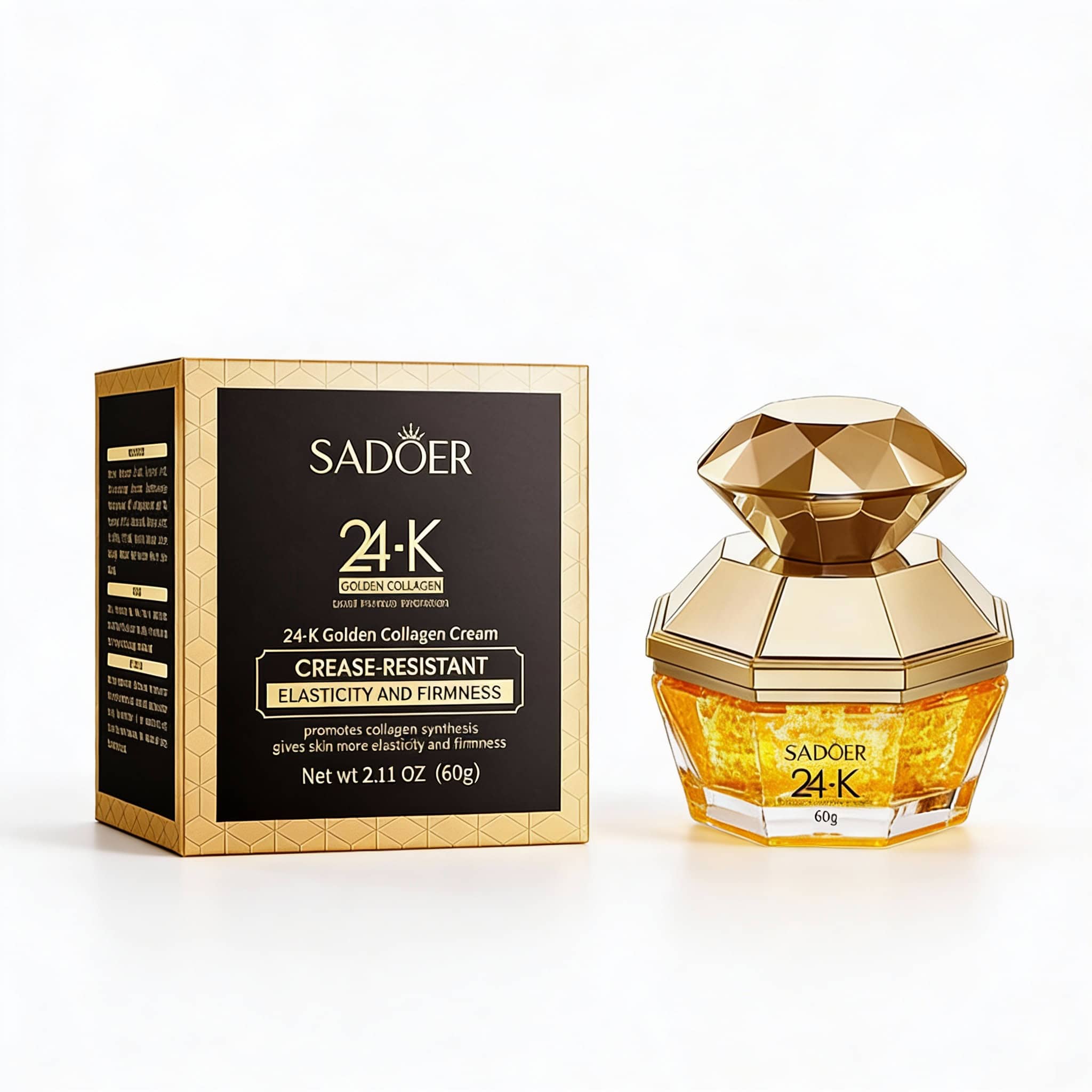 Crema De Fata cu Collagen 24K Sadoer, 60 g 4 Crema cu colagen de 24K Sadoer pentru elasticitate și fermitate pielii.