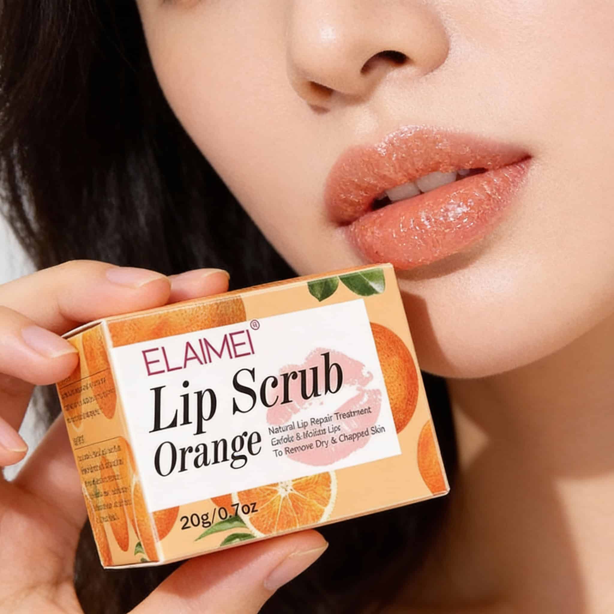 Scrub Buze cu Portocale pentru Exfoliere Delicata, 20 g 2 Scrub buze portocaliu pentru hidratare și regenerare.