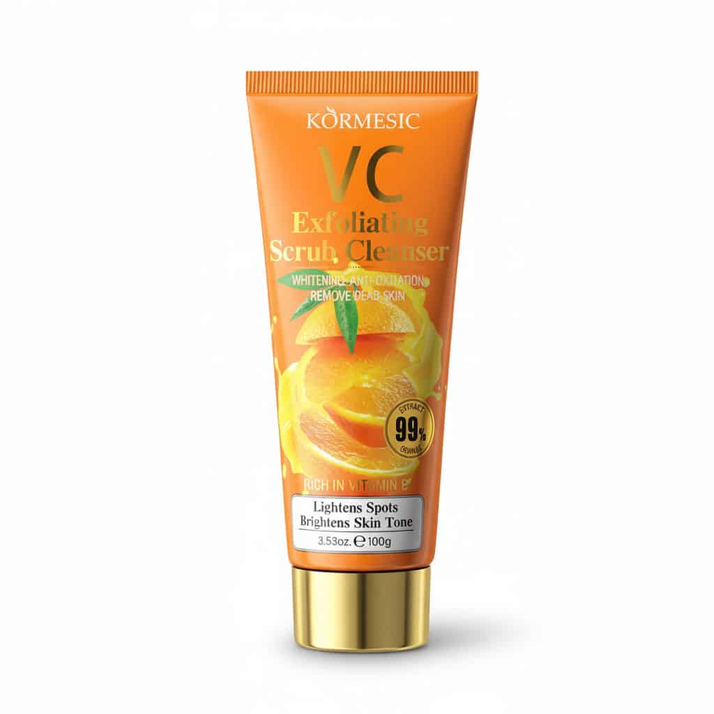 Scrub cu Vitamina C pentru Ten Catifelat, 100 g 3 Exfoliant pentru față cu citrice și vitamine, elimină celulele moarte și uniformizează tenul.