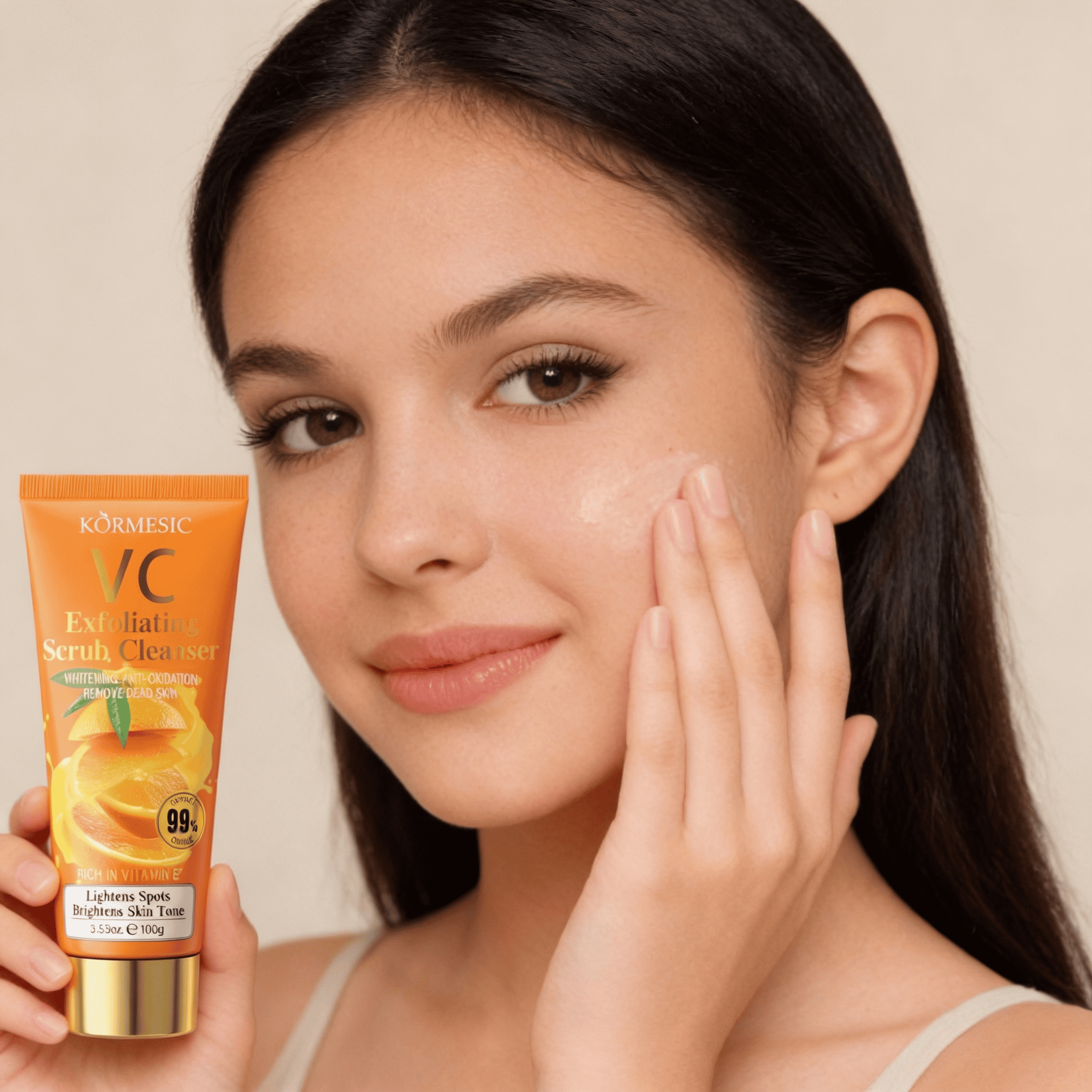 Scrub cu Vitamina C pentru Ten Catifelat, 100 g 2 Beneficii pentru ten.