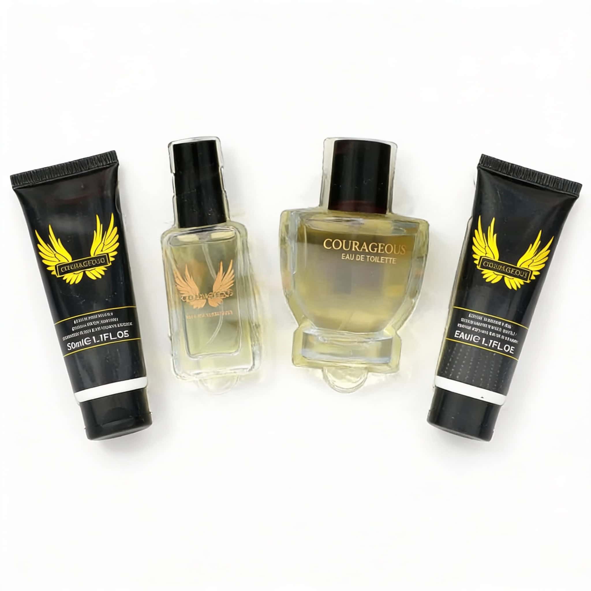 Set Cadou Courageous Pentru Barbati 2 Sticle parfum și produse cosmetice pentru o experiență de lux.