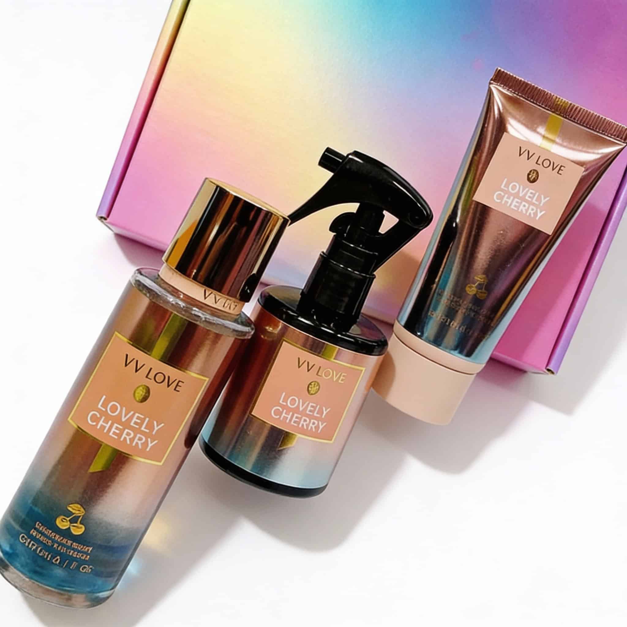 Set Lovely Cherry cu Aromă Fructată 4 Serum și cremă Lavely Cherry pentru piele, produse de înfrumusețare de la Seloria.