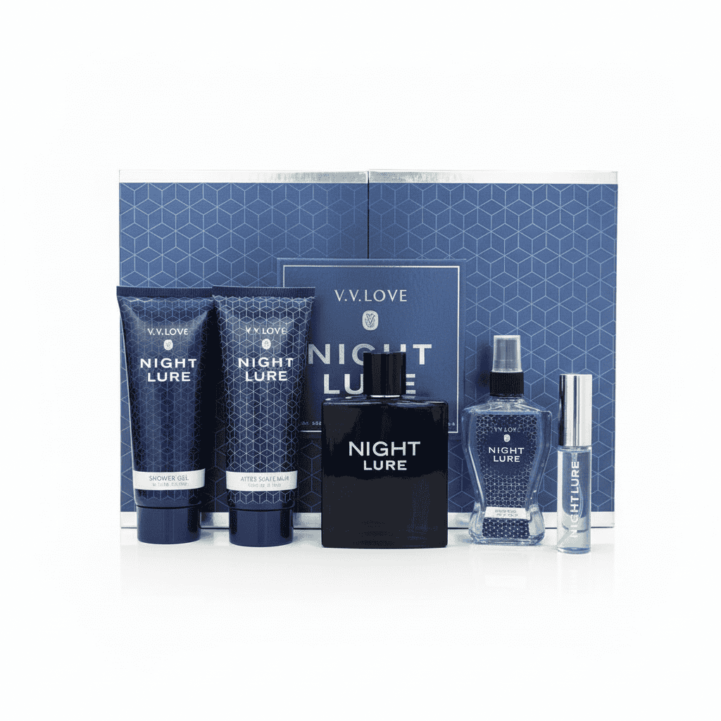 Set Cadou Night Lure cu Aroma Seducatoare 1 Produse de cosmetică pentru seară și relaxare, cu efecte deosebite pentru piele.