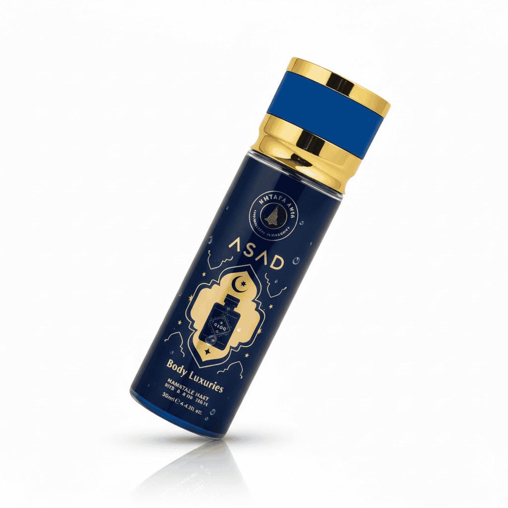 Spray Asad Blue De Corp, 50 ml 1 Cutie de parfum elegantă cu design sofisticat, ideala pentru iubitorii de cosmetice de lux.
