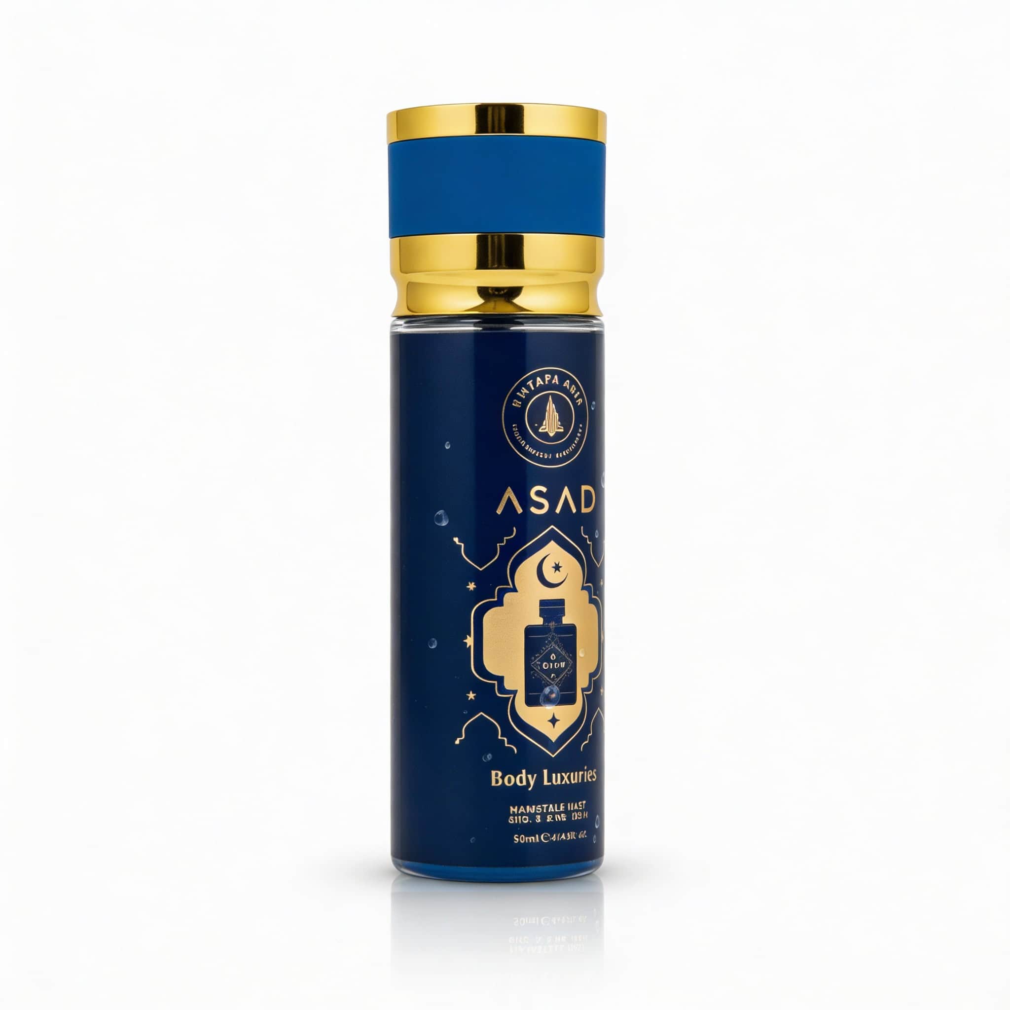 Spray Asad Blue De Corp, 50 ml 4 Hidratant pentru corp ASAD, ideal pentru piele uscată, cu formule naturale și extracte botanice.
