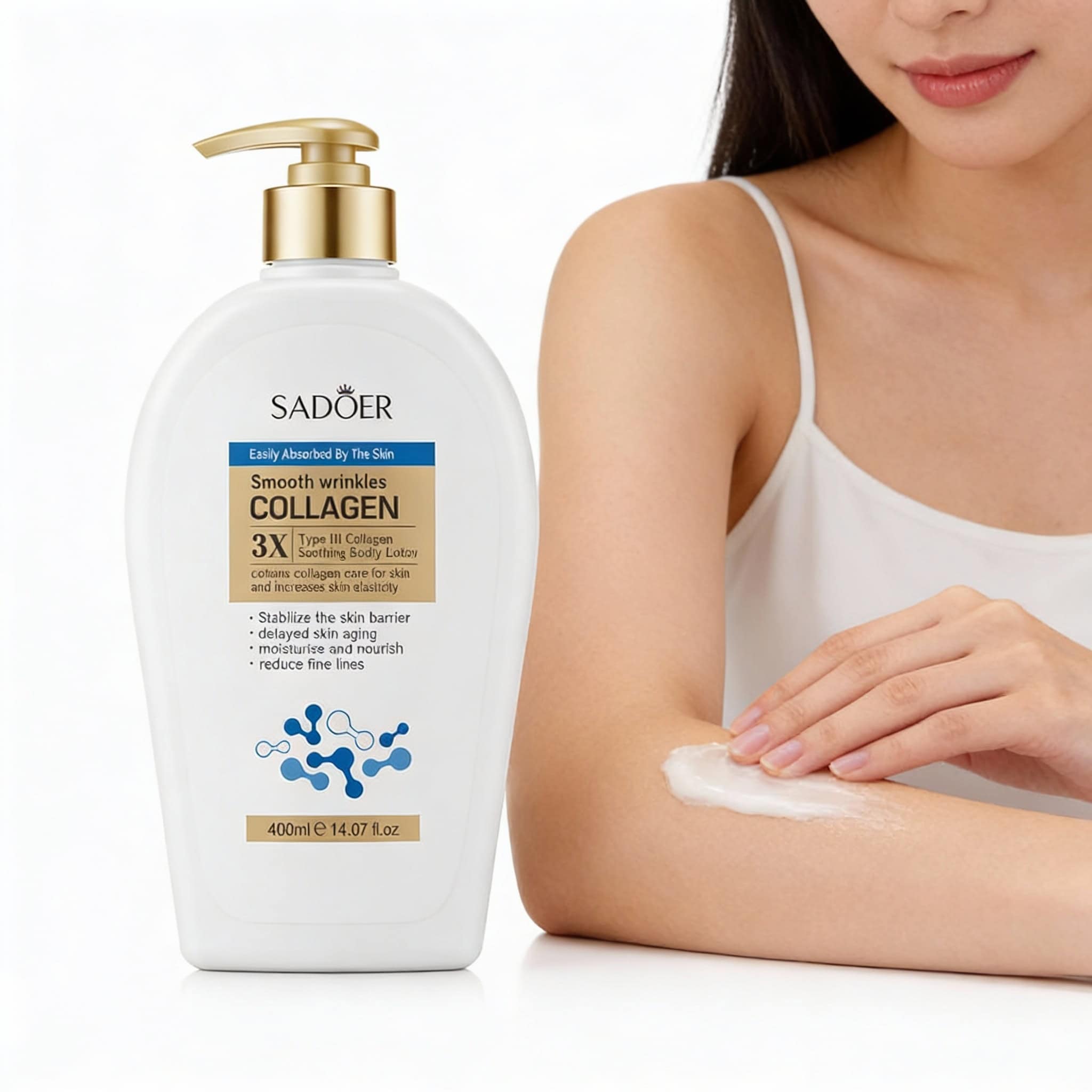 Collagen body lotion, Sadoer, quantity 400 ml 3 1e0b1f67cac06efd8947792b78ca920b