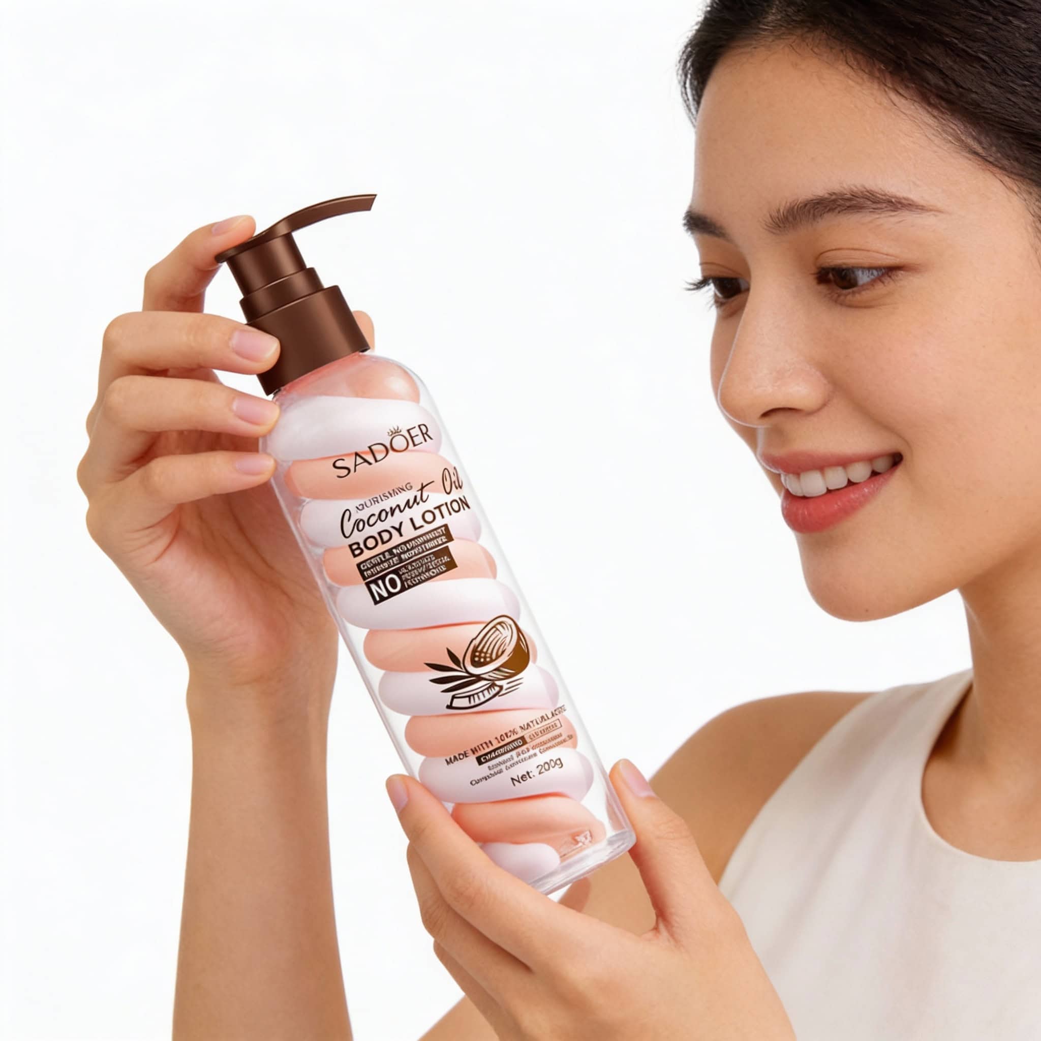 Body lotion with coconut oil, Sadoer, quantity 200 g 3 e5b82798041b66b178ec562f7937a892