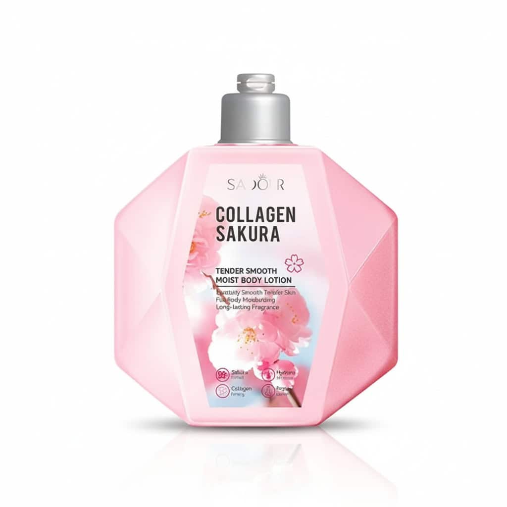 Loțiune corp cu colagen pentru fermitate și parfum de sakura, SADOER, 300 ml 1 9273f3448d1507124e152f590fa23af8
