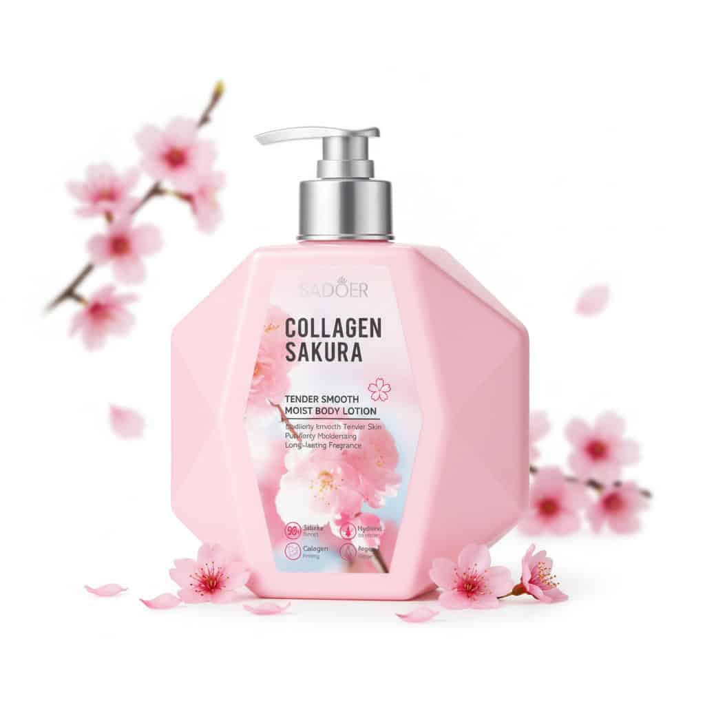 Loțiune corp cu colagen pentru fermitate și parfum de sakura, SADOER, 300 ml 2 7b4b23e308ca66b1421caf0d8c7c54cb